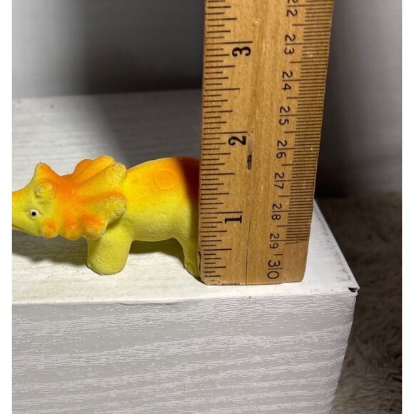 Set Of 2 Miniature Dinosaur Figurines Green & Yellow Spongy Texture Kids Toy - Picture 6 of 7